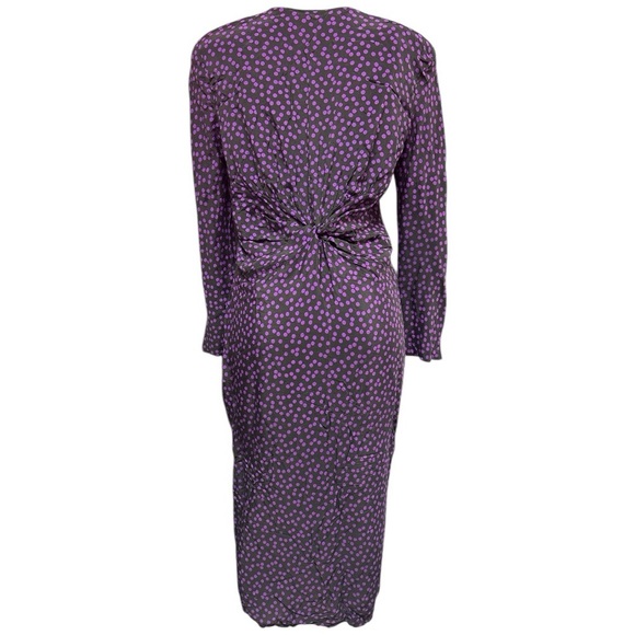 Zara Purple Sheath Dress with Plunge Neckline and Long Sleeves - Picture 5 of 10